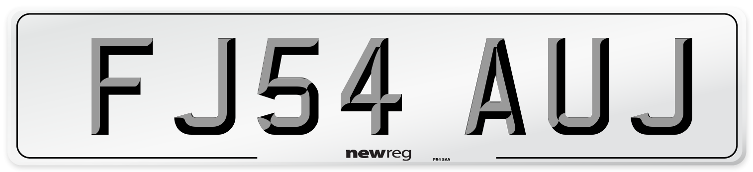 FJ54 AUJ Number Plate from New Reg